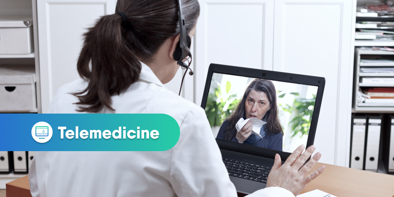 Doctor talking to a patient online